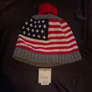 Nordstrom Kids American Flag Beanie - Red, White, and Gray